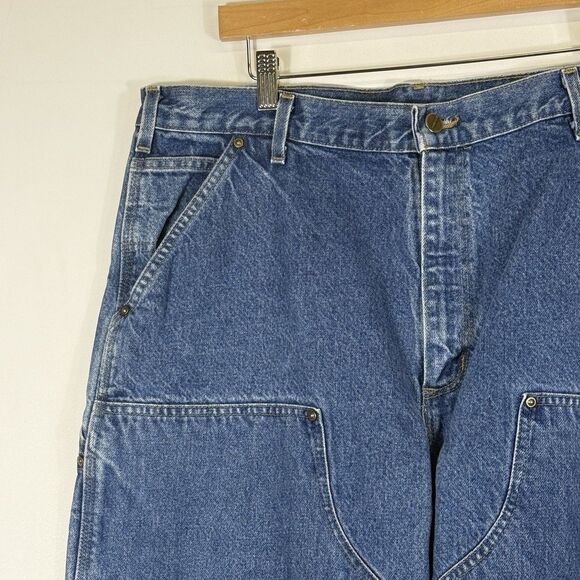 Carhartt Mens 38 x 32 Vintage US Union Made Double Panel B73DST Workwear Jeans - Picture 2 of 10